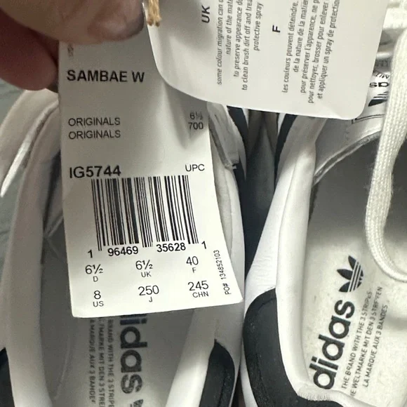 adidas Samba Women's Sneakers White Black Gum Sole - Picture 12 of 12